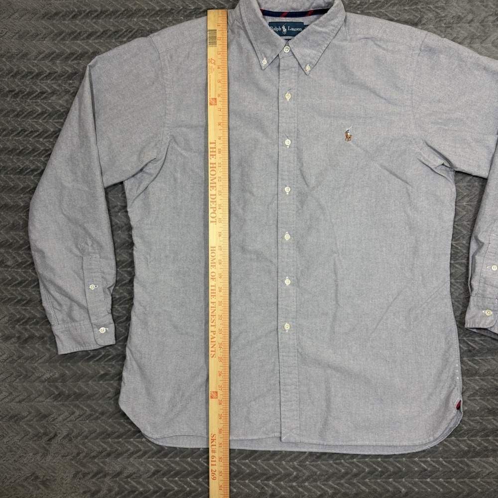 Vtg Polo Ralph Lauren Chambray Shirt Mens XL Blue Classic Fit Pony Collegiate - Picture 8 of 15